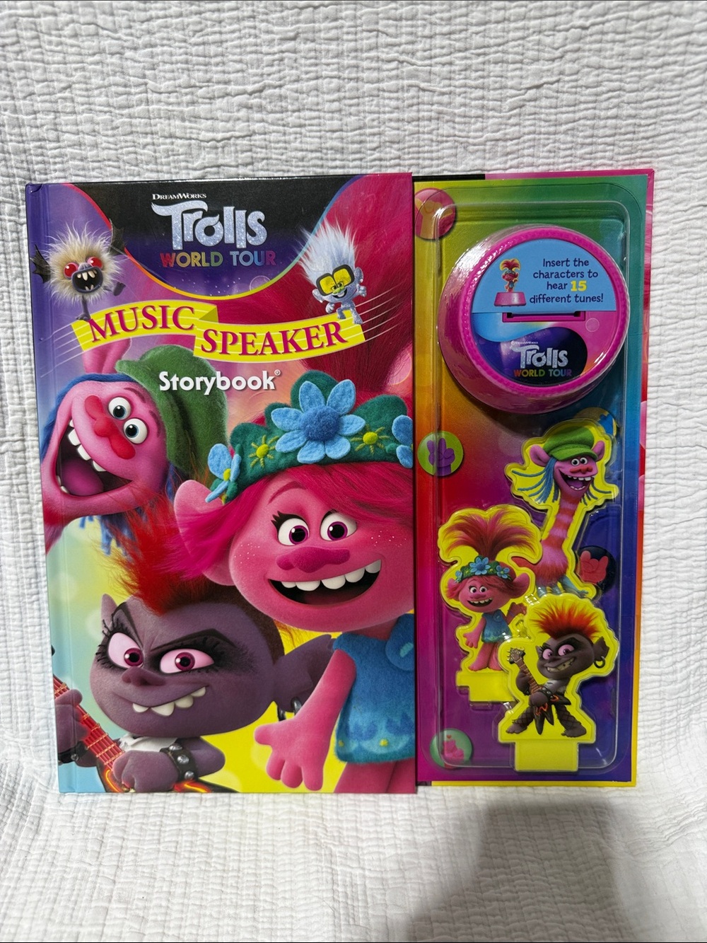 DreamWorks Trolls World Tour Music Speaker Storybook - Pink, Blue, Yellow